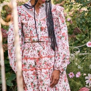 LoveShackFancy Strawberry Printed Egan top and skirt set